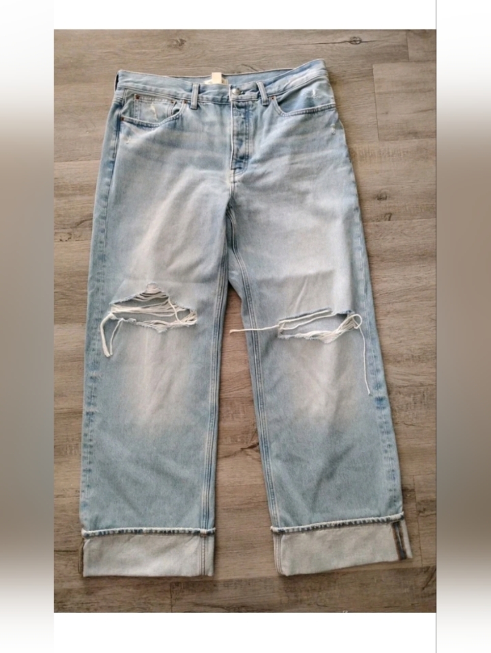 Madewell Low-Slung Baggy Jeans Light Button Fly 100% Cotton Women's SZ 30